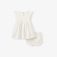 TEA PARTY FLUTTER SLEEVE KNIT BABY DRESS