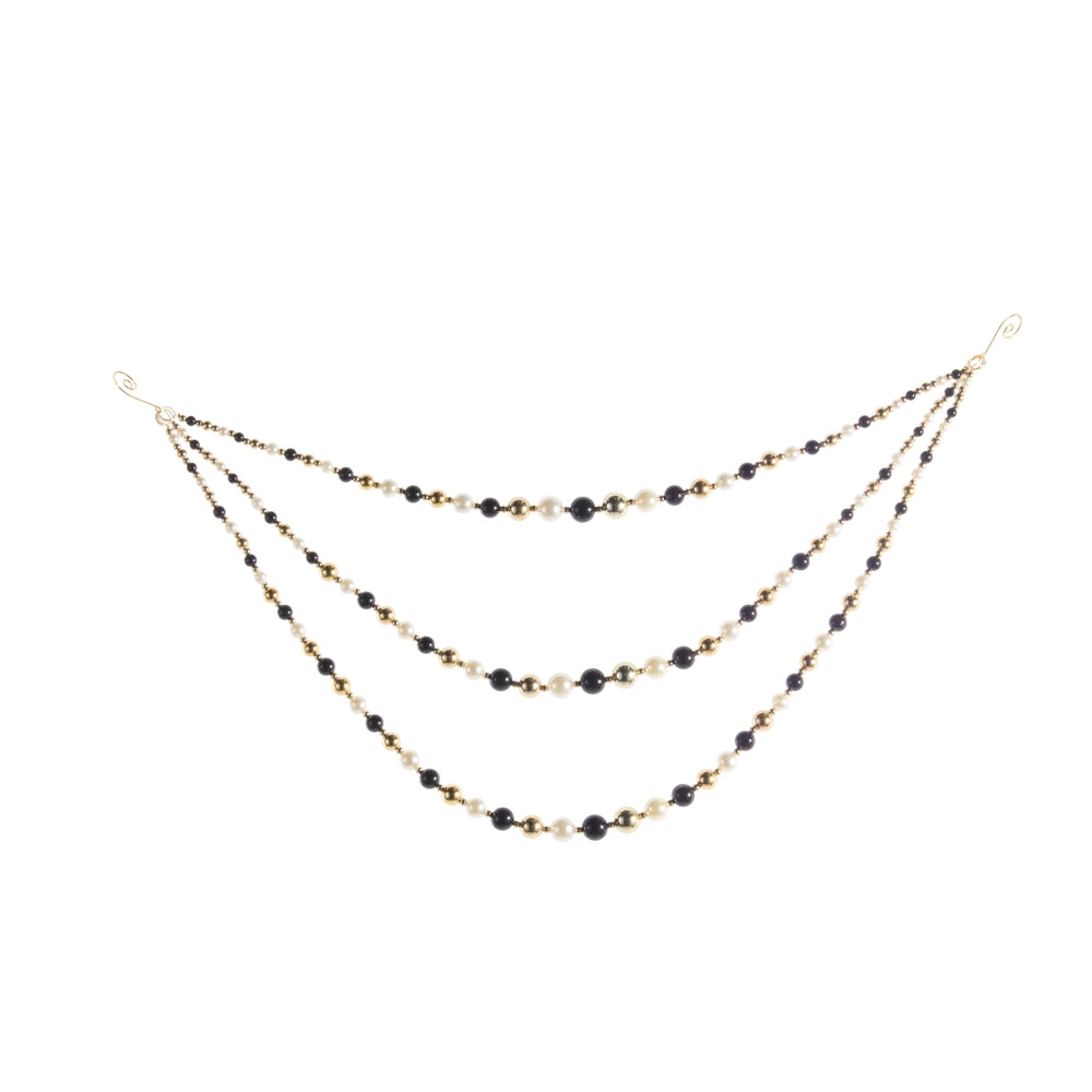 25" Black, White and Pearl Swag Garland