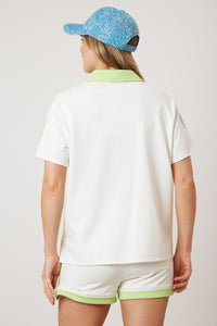 Tennis Sequin Embroidery Top