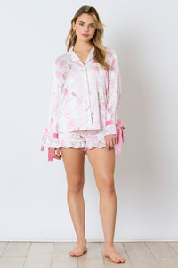 Satin Long Sleeve Pajama Top Only