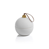 Scented White Porcelain Ornament Candle with Green Wax