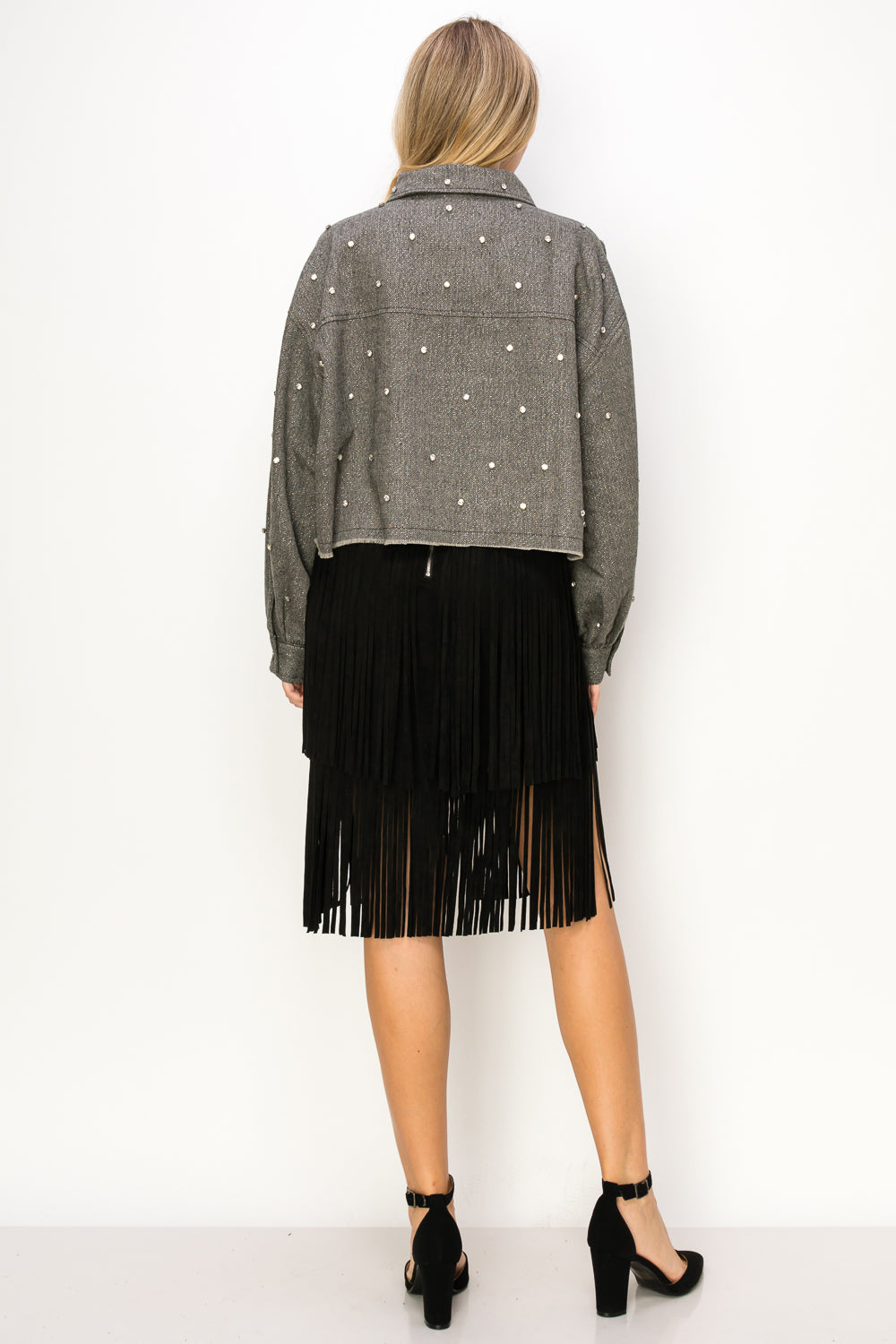 Rhinestone Emblishment Crop Jacket