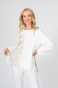 ColorBlock Kisses Ivory Long Sleeve Shirt