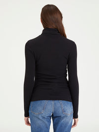 Essential Turtleneck Top Black