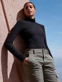 Essential Turtleneck Top Black