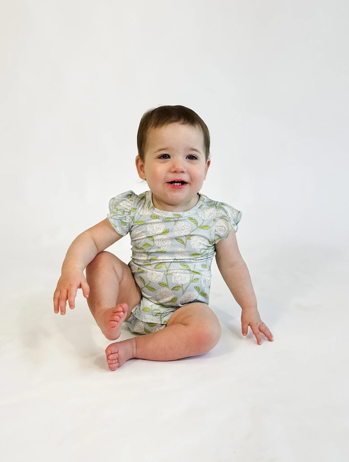 Flutter Bubble - Hydrangeas 0-3 MOS. Onesie
