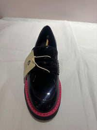 Patent Westside Black Loafers with Pink Trim