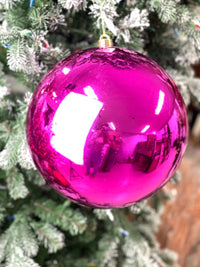 10 Inch Shiny Fuchsia Smooth Ornament Ball