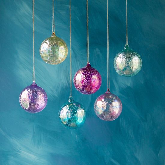 Ripple Iridescent Ball Orn