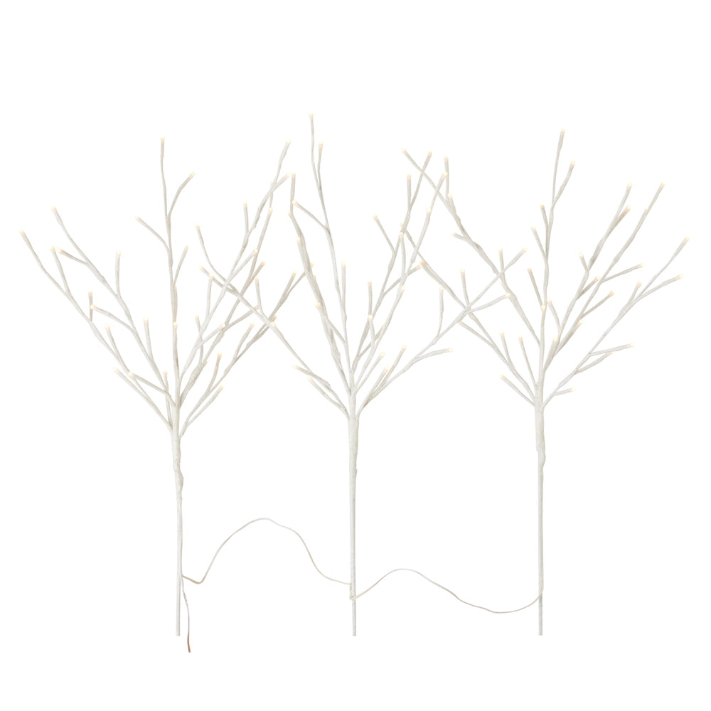 28" White Lighted Connected Iced Branch w/108 White Lights