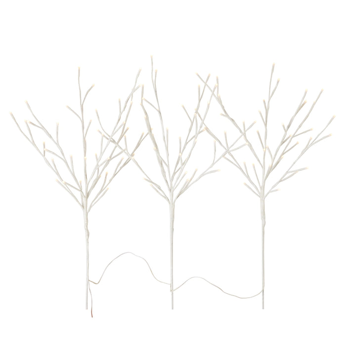 28" White Lighted Connected Iced Branch w/108 White Lights