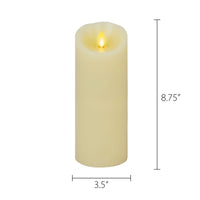 3.25 x 8.75 Inch Ivory Outdoor Pillar Luminara Candle Remote Ready