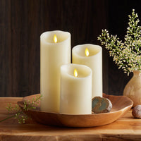 3.25 x 8.75 Inch Ivory Outdoor Pillar Luminara Candle Remote Ready