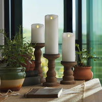 3.5 x 5.5 Inch White Wax Indoor Pillar Luminara