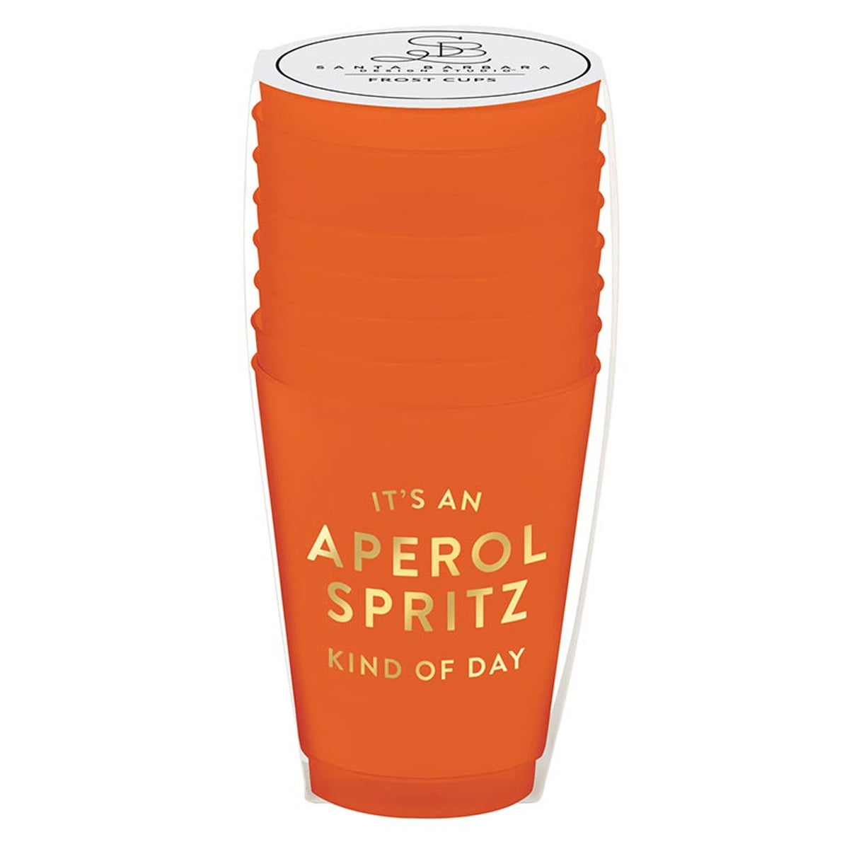 Gold Foil Frost Cup - Aperol Spritz Kind Of Day - Set of 8