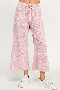 Textured Cropped Wide Pants