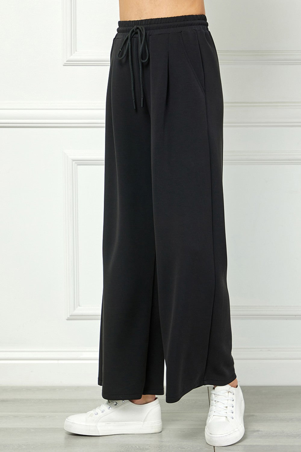 Wide-Leg Pants with Drawstring Waist