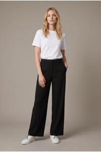 Scuba Wide Leg Tailored Pants