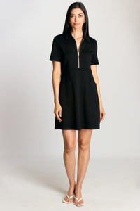 Butter Modal Quarter Zip Short Sleeve Dress