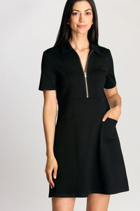 Butter Modal Quarter Zip Short Sleeve Dress