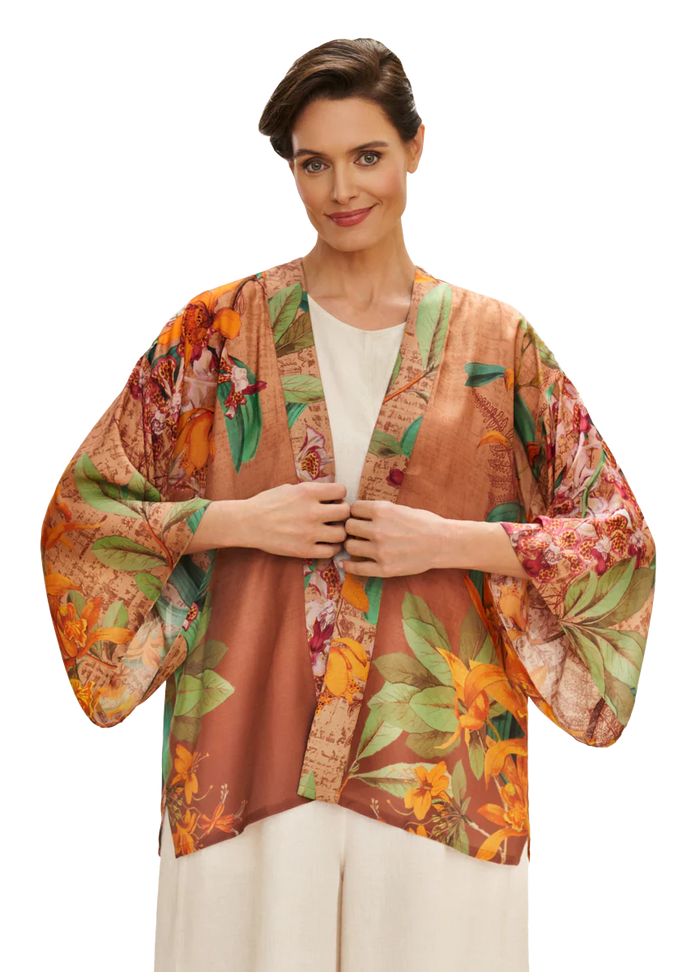 Botany Bliss in Taupe Kimono Jacket