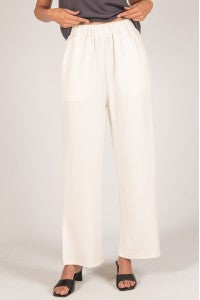 Scuba Modal Wide Leg Pants with Bottom Slits