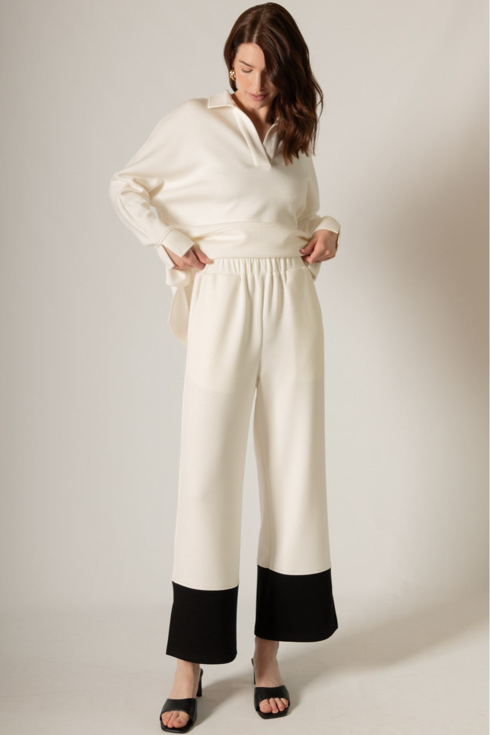 Butter Modal Colorblock Wide Leg Pants