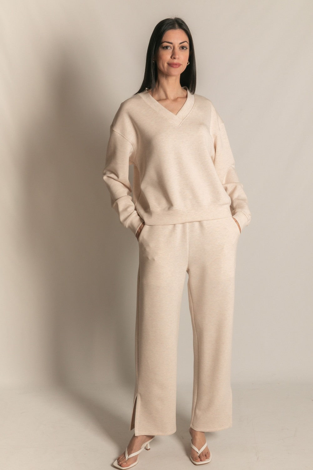 Butter Modal Wide Leg Pants W/Slits