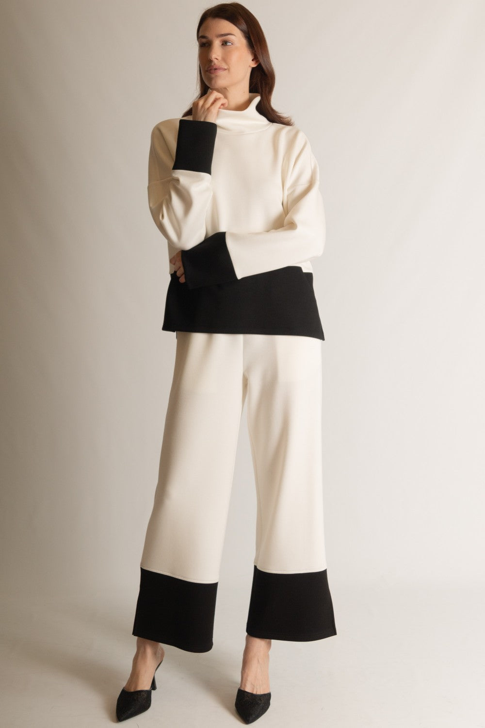 Butter Modal Colorblock Wide Leg Pants