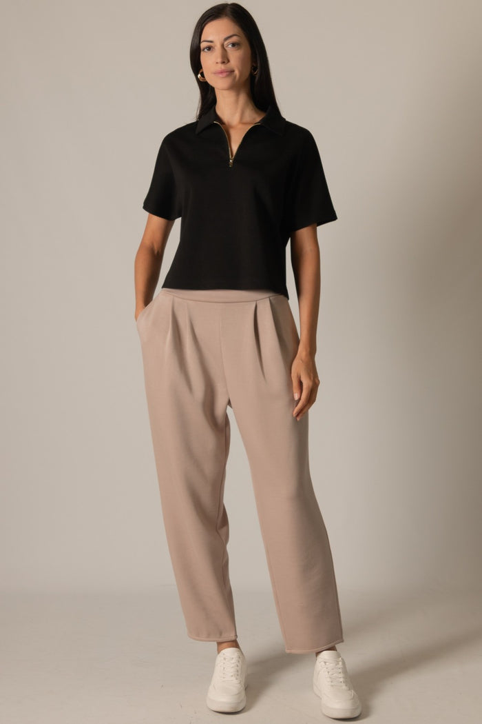 Butter Modal Short Sleeve Quarter Zip Top