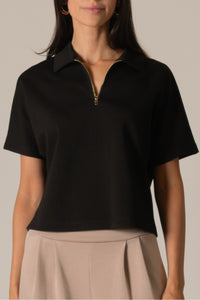 Butter Modal Short Sleeve Quarter Zip Top