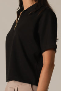 Butter Modal Short Sleeve Quarter Zip Top