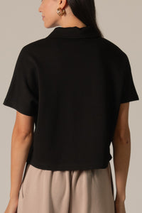 Butter Modal Short Sleeve Quarter Zip Top