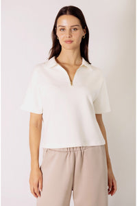 Butter Modal Short Sleeve Quarter Zip Top