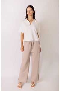 Butter Modal Short Sleeve Quarter Zip Top