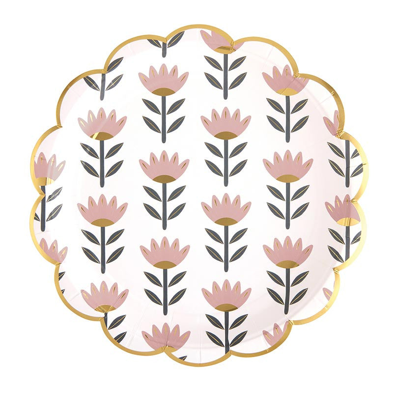 Scalloped Paper Plates - Flowers