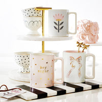 Gold Foil Organic Mug - Pink Bow