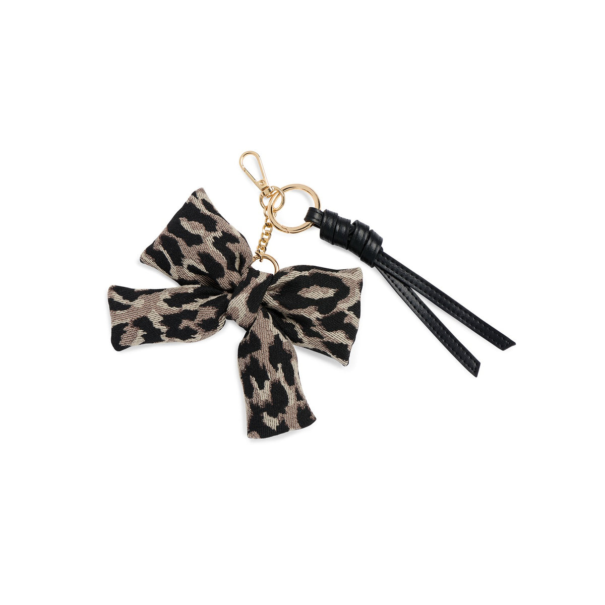 LEOPARD BOW BAG CHARM/KEY RING,LEOPARD