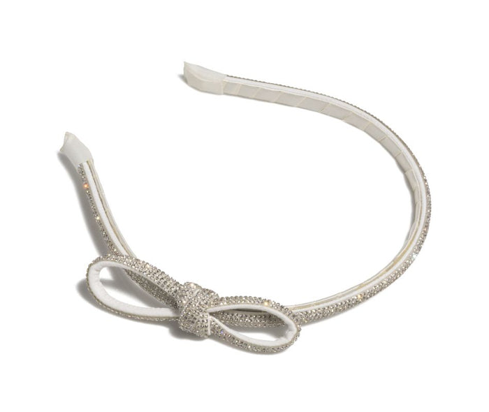 BOW HEADBAND,SILVER