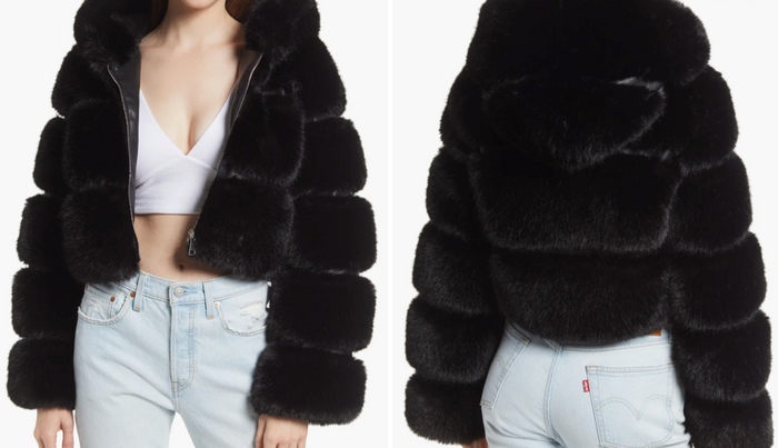 Puffed Up Black Faux Fur Coat