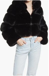 Puffed Up Black Faux Fur Coat