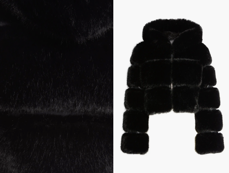 Puffed Up Black Faux Fur Coat