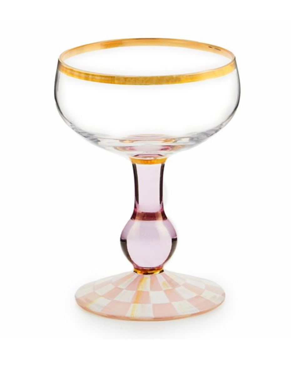 Rosy Check Coupe Glass