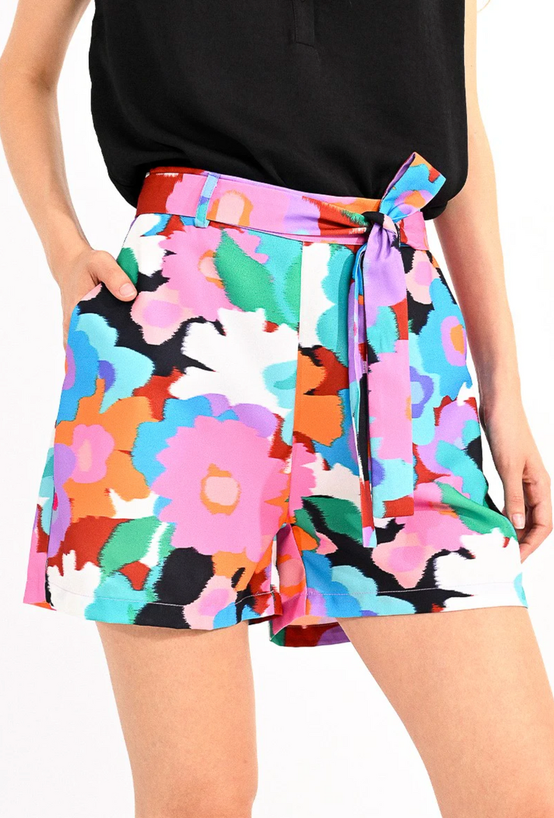 HIGH WAIST PRINTED SHORTS