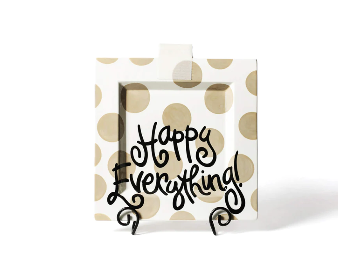 Neutral Dot Happy Everything Big Square Platter