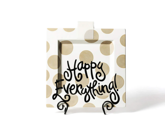 Neutral Dot Happy Everything Big Square Platter