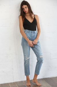 Cotton Ripped Distressed Highwaisted Boyfriend Jeans