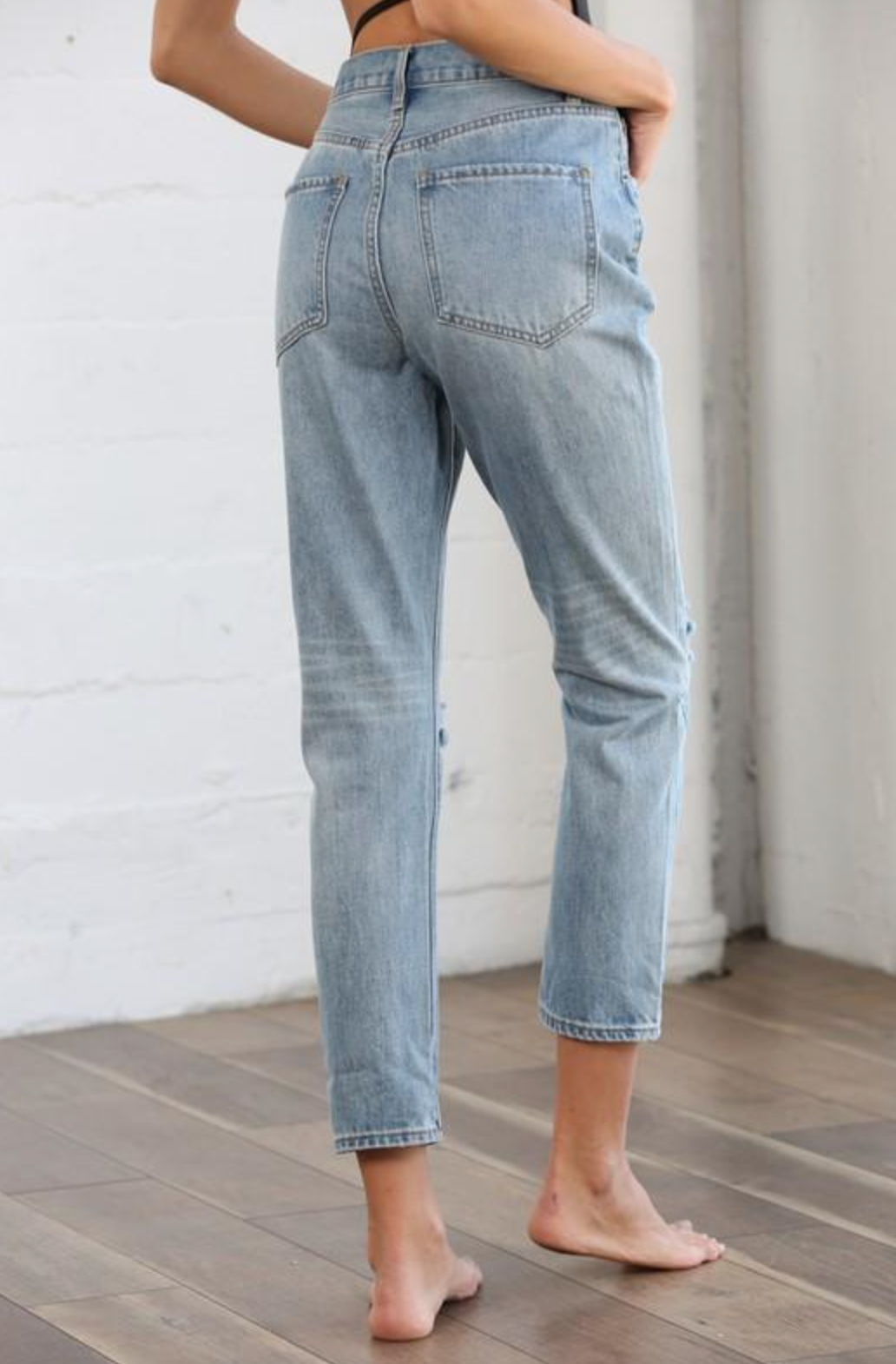 Cotton Ripped Distressed Highwaisted Boyfriend Jeans