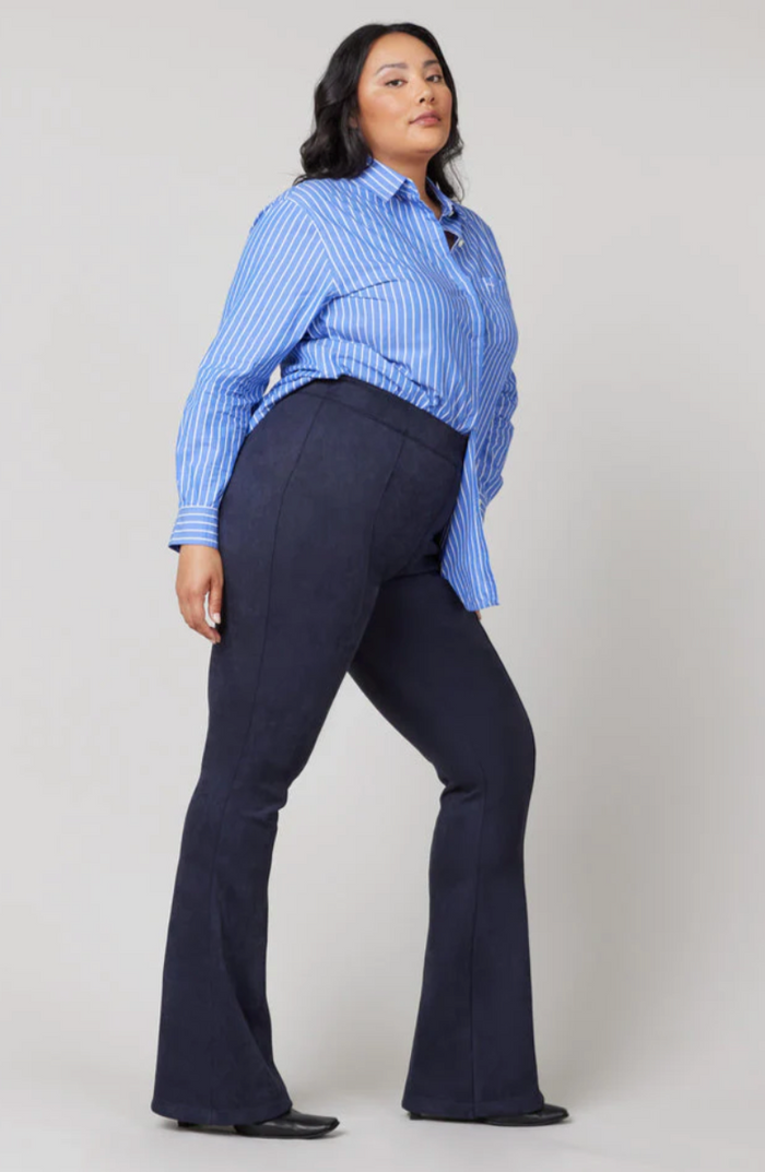 SPANX® Faux Suede Flare Pants in Classic Navy
