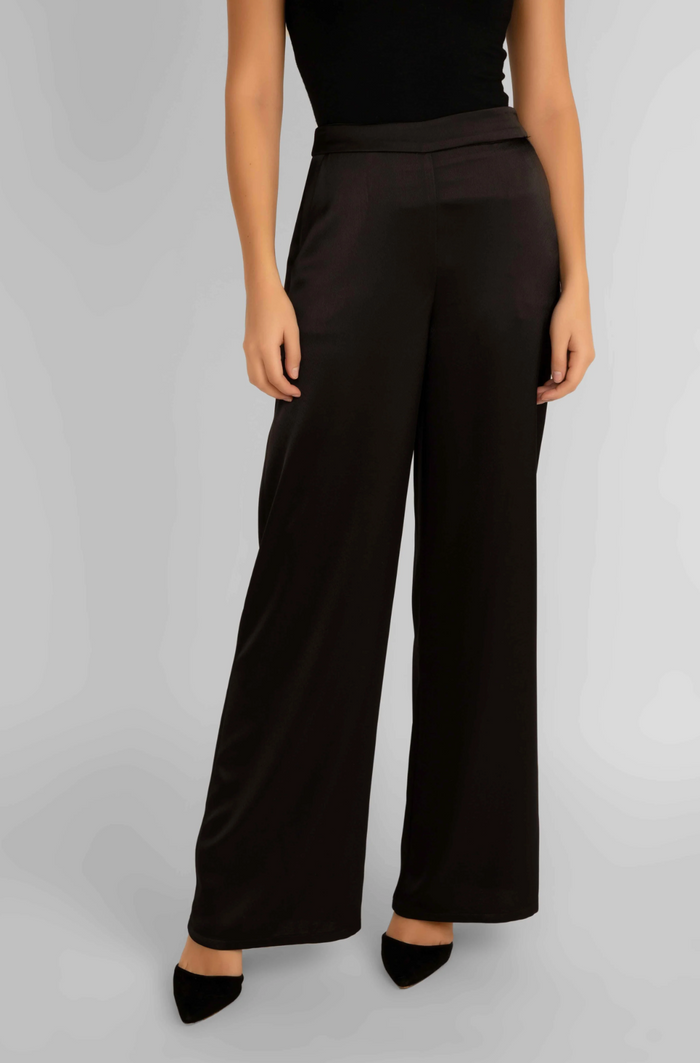 Black Satin Polazzo Pant